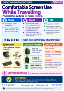 Comfortable screen use while travelling, DSE guidance for working on trains, planes and in cars